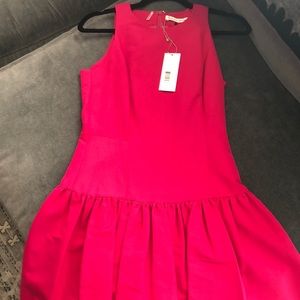 NWT Rebecca Taylor Ruffle Dress in Shocking Pink